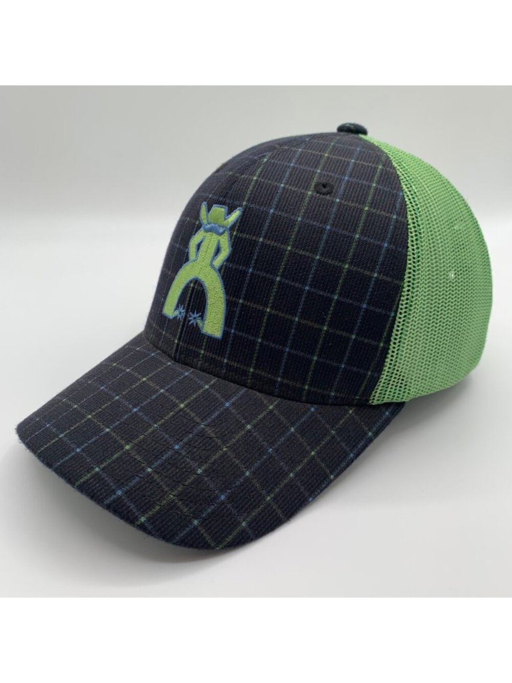 Hooey Mens Black Green Snapback Trucker Hat